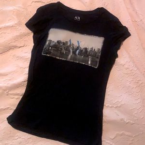 Armani Exchange size small navy blue soft shirt